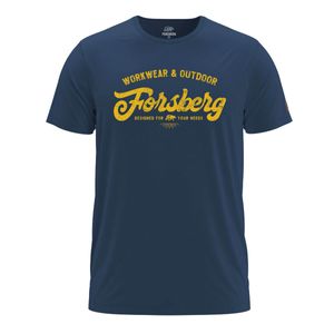 FORSBERG Överson T-Shirt mit Retro Brustlogo, Farbe:blau, Größe:L