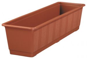 Geli Balkonkasten STANDARD Terracotta mit Holzstruktur 100 cm - Kunststoff