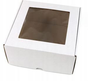 20x20x10 cm Box mit Fenster quadratisch Weiß - Satz von 5 Stück- Schachtel mit Fenster, Verpackung mit Sichtfenst
