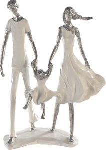 Casablanca by Gilde Dekofigur Skulptur Family weiss, silber H. 12 cm,79804