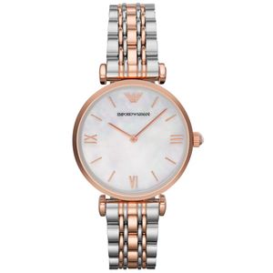Emporio Armani GIANNI T-BAR hodinky dámske hodinky z nehrdzavejúcej ocele s perleťou rosé