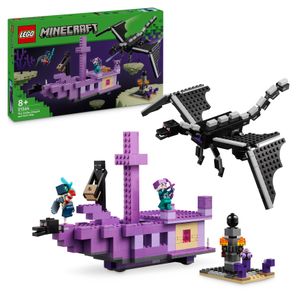 LEGO Minecraft Der Enderdrache und das Endschiff, Action-Spielzeug und Entdeckerset, Bauset zum Videospiel, Abenteuer-Spielset, Geschenk für Jungen und Mädchen ab 8 Jahren 21264