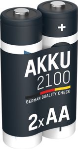 ANSMANN Akku AA Mignon 2100mAh 1,2V - aufladbare AA Batterien maxE, 2 Stück