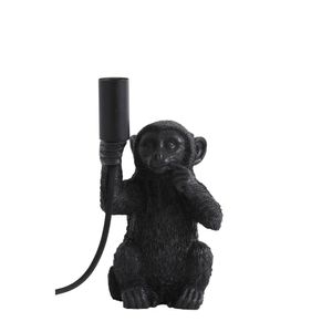 Light & Living - Tischleuchte Monkey - Schwarz - 13x12,5x23,5cm Tischlampe - Nachttischlampe, Wohnzimmer, Schlafzimmer