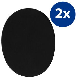 mumbi Flicken zum Aufbügeln, Bügelflicken Kunstleder, oval, schwarz (2 Stück)