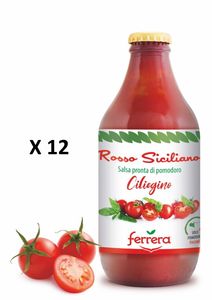 Tomatensosse aus Kirschtomaten - Ciliegino 100% aus Sizilien Set 12 x 330 gr. - Ferrera