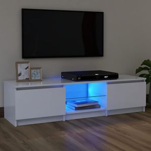 HOMMIE - Fernsehschrank / TV-Lowboard mit LED-Leuchten Weiß 120x30x35,5 cm