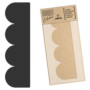 Wiederverwendbare Kunststoff Schablone Rand – Bordüre // 21x45cm // RÜSCHE – HALBKREISE 10