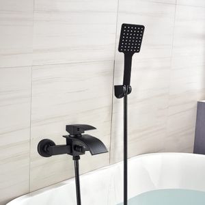 Sprchový systém Sprchová sada Nástěnné koupelnové baterie Vodopádová sprchová baterie Sada černá