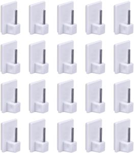 20x Gardinenhaken Klebehaken Selbstklebend Haken Weiß für Gardinenstangen Vitragestangen Gardinenhalter