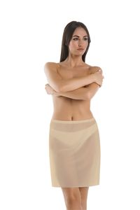 Damen Polyester Halber Slip Unterrock Petticoat Tamara, Größe:S, Farbe:Beige