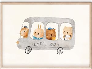 MeinBaby123® Kinderzimmer Poster | Boho süße Freunde A4
