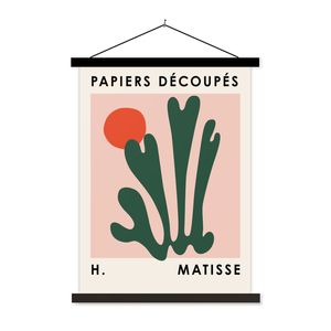 MuchoWow® Textilposter Matisse - Kunst - Abstrakt - Sonne 60x80 cm mit schwarzem Rahmen - Plakathalter