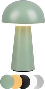 lightling Lennox, LED Design Tischleuchte, aufladbar, Touchfunktion, für innen und außen, pistazie, Kunststoff, 2 Watt