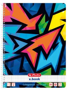 herlitz Collegeblock Neon Art DIN A4 kariert 80 Blatt