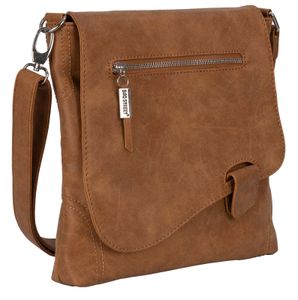 Bag Street Damentasche Umhängetasche Handtasche Schultertasche T0104 COGNAC