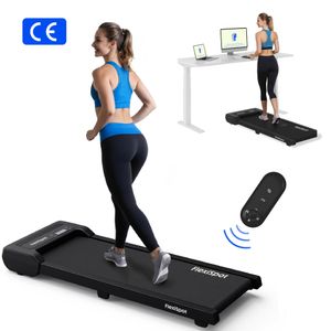 FlexiSpot Laufband Walking Pad für Zuhause & Büro bis 120kg, Geräuscharm 1–6km/h, 2 in1 tragbar mit Fernbedienung & LED, inkl. Schmieröl, Schwarz