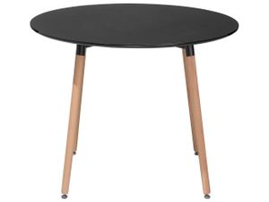 BELIANI Jídelní stůl černé bukové dřevo ø 90 cm kulatý kuchyňský obývací pokoj minimalistický