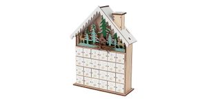 Livarno Home Weihnachts Adventskalender Holz LED Haus Kalender