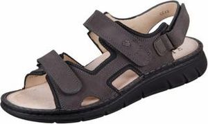 Finn Comfort Wanaka-S Herrensandale 81540-901775, Impala/ Buggy (Nubukleder), Grau/ Schwarz, Klettverschluss 45