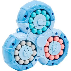 Magic Bean IQ Spielwürfel Spielzeug, Rotierendes Finger, Fidget spinner, Sechsseitiger Kreisel, Fingerspitze Stressabbau Spielzeug Kinder Lernspielze -blau