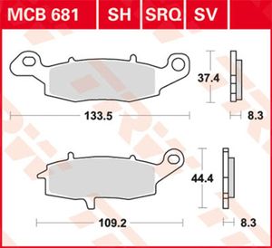 Klocki hamulcowe kpl. TRW MCB681