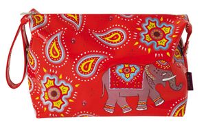 Kulturtasche rot - Kashmir Elefant Paisleymuster