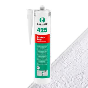 Ramsauer 425 Struktur Acryl - Strukturierte Fugendichtungsmasse für Beton, Gasbeton, Putz, Mauerwerk und Holz (Weiß Fein)