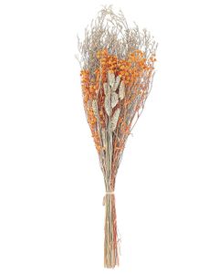 BELIANI Trockenblumen Orange und Naturfarben 65 cm Getrockneter Blumenstrauß Getrocknete Blumen Dekoration