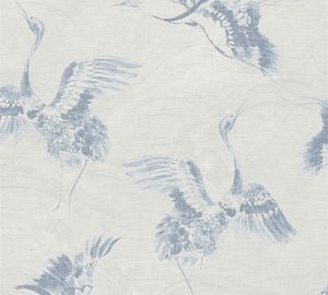 A.S. Création Vogeltapete Linen Style Vliestapete blau grau 10,05 m x 0,53 m