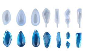 Silikonformen Set: Kristalle und Tropfen (7 Stück) für Epoxidharz