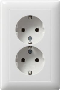 Gira 2f-SCHUKO Vollpl. f. Gerätedose 1,5f Standard 55 Reinweiß 078203