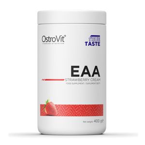 OstroVit EAA Komplex Pulver | 400g je Packung | Erdbeere | Essentielle Aminosäuren BCAA L-Glutamin L-Leucin Vitamin B6 | Nahrungsergänzungsmittel