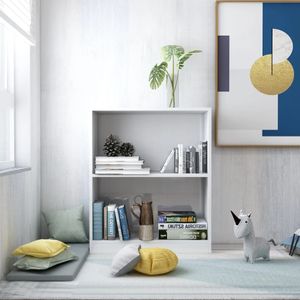 vidaXL Bücherregal Hochglanz-Weiß 60x24x76 cm Holzwerkstoff
