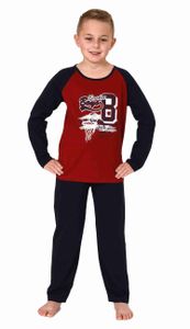 Jungen langarm Schlafanzug Pyjama mit coolen Basketball-Motiv