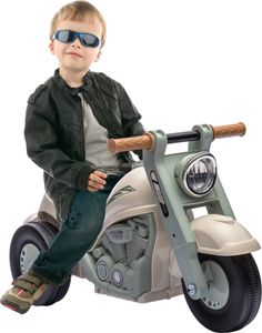 AIYAPLAY motocykl dziecięcy, jeździk z muzyką, pojazd dla dzieci, samochód dziecięcy 1,5 V z bąbelkami, trójkołowy motocykl dziecięcy dla dzieci w wieku 2-5 lat, nośność do 30 kg, kremowo-biały