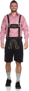 Kurze Lederhose im Trachtenstil mit Träger und Knopfleiste