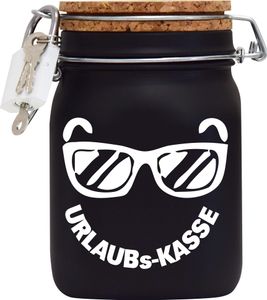 Spardose Geld Geschenk Ideen Urlaubs Kasse Schwarz Größe L 1 Liter