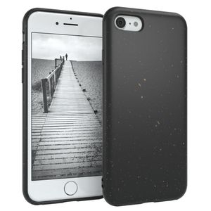 EAZY CASESchutzhülle kompatibel mit Apple iPhone SE (2022 / 2020) / iPhone 8 / 7 , Hülle biologisch abbaubar, nachhaltigesCase mit Kameraschutz bestehend aus Pflazenfasern, Schwarz