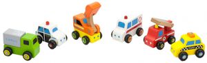 Viga Toys fahrzeuge Holz 5 cm 6 Stück mehrfarbig, Farbe:Multicolor