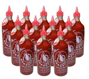 12er-Pack FLYING GOOSE Sriracha sehr scharfe Chilisauce SUPERSCHARF (12x 730ml)