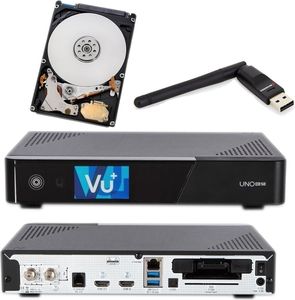 Vu+ Uno 4K Se DVB-S2 Linux +  einem Wlan-Stick mit Antenne 1TB Festplatte