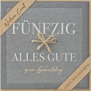 bsb 694028-2 Geburtstagskarte Zahl 50 - Natur Card, inkl. Umschlag