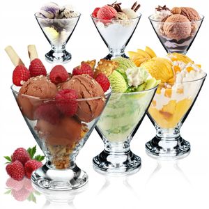 KADAX Eisbecher Glas "Fox", Eisschalen, Eisgläser, Dessertschalen für Desserts, Eiscremegläser, 460 ml, 6 Stück