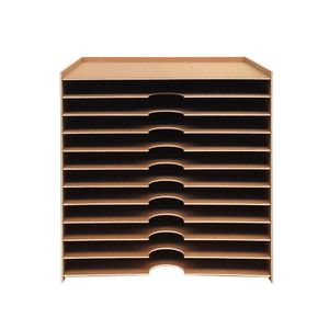 Organizer für Papier und Dokumente im Format 30,5 cm x 30,5- Umweltfreundliche Ablage mit 12 Fächern - aus Naturmaterial - stabil & einfach aufzubauen