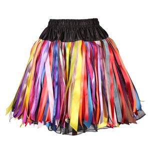 Damen Kostüm Petticoat Unterrock Rock Tutu bunt Karneval Fasching