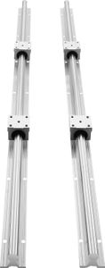 SucceBuy sada lineárnych vodiacich koľajníc, 2 kusy 39,4 palca/1000 mm SBR16 koľajníc so 4 posuvnými blokmi SBR16UU, CNC frézky, DIY projekty, sada ložísk pre automatizované stroje