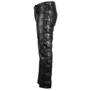 Lederhose Bikerhose Lederjeans Schnallen Rockerhose Rockerlederhose 5 Pocket (40)