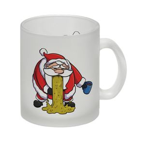 Kotzender Weihnachtsmann mit Glühweintasse Weihnachten Glas Tasse