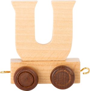 Small Foot Design 7480 Buchstabenzug aus Holz, Buchstabenwaggon U, natur (1 Stück)